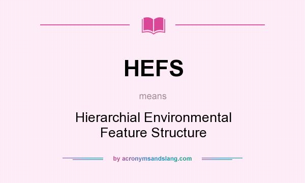 What does HEFS mean? It stands for Hierarchial Environmental Feature Structure