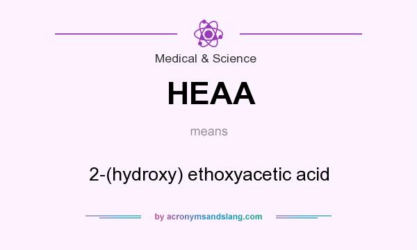 What does HEAA mean? It stands for 2-(hydroxy) ethoxyacetic acid