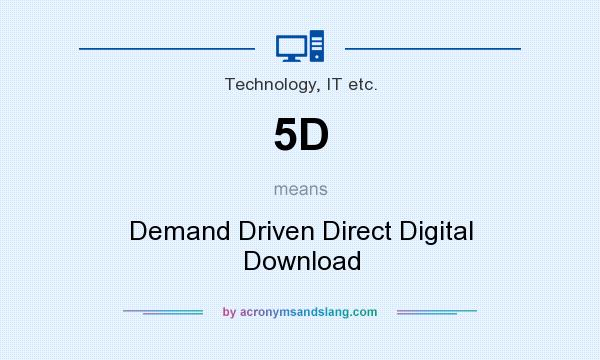What does 5D mean? It stands for Demand Driven Direct Digital Download