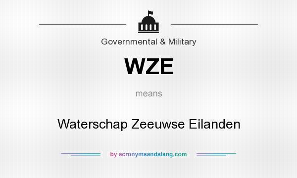 What does WZE mean? It stands for Waterschap Zeeuwse Eilanden
