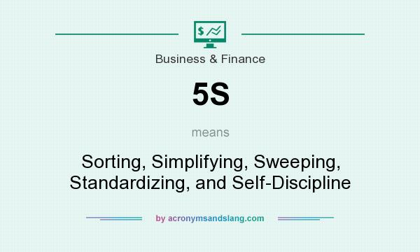 What does 5S mean? It stands for Sorting, Simplifying, Sweeping, Standardizing, and Self-Discipline