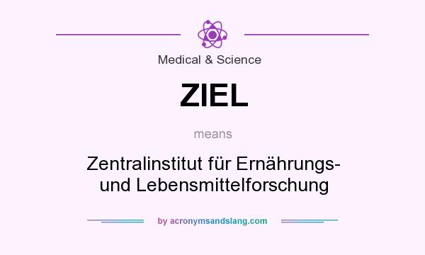 What does ZIEL mean? It stands for Zentralinstitut für Ernährungs- und Lebensmittelforschung