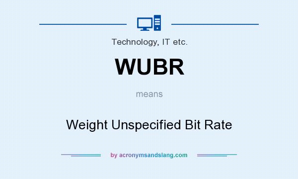 What does WUBR mean? It stands for Weight Unspecified Bit Rate