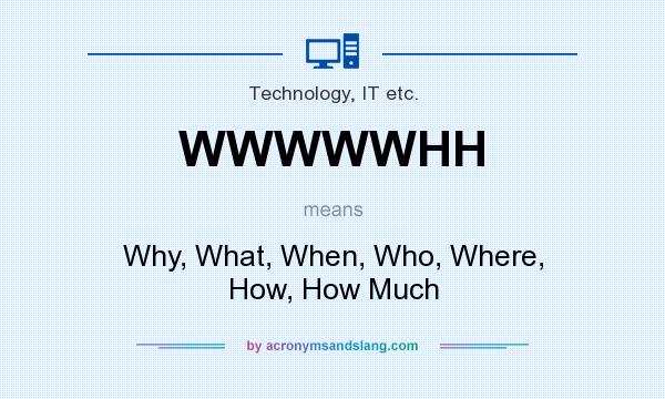 What does WWWWWHH mean? It stands for Why, What, When, Who, Where, How, How Much