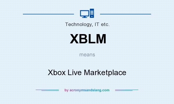 What does XBLM mean? It stands for Xbox Live Marketplace