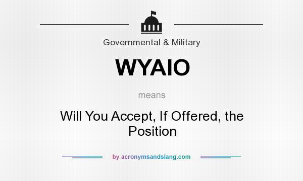What does WYAIO mean? It stands for Will You Accept, If Offered, the Position