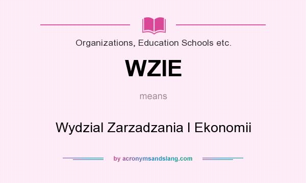What does WZIE mean? It stands for Wydzial Zarzadzania I Ekonomii