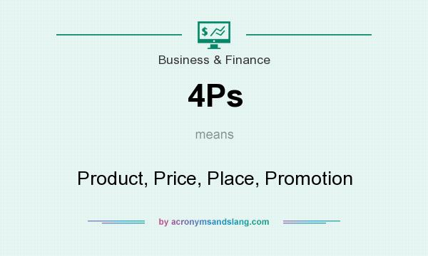 What does 4Ps mean? It stands for Product, Price, Place, Promotion