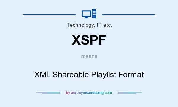 What does XSPF mean? It stands for XML Shareable Playlist Format