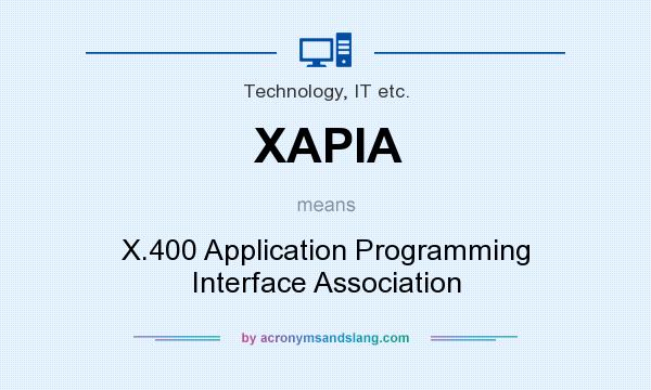 What does XAPIA mean? It stands for X.400 Application Programming Interface Association