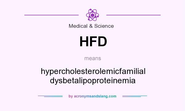 What does HFD mean? It stands for hypercholesterolemicfamilial dysbetalipoproteinemia