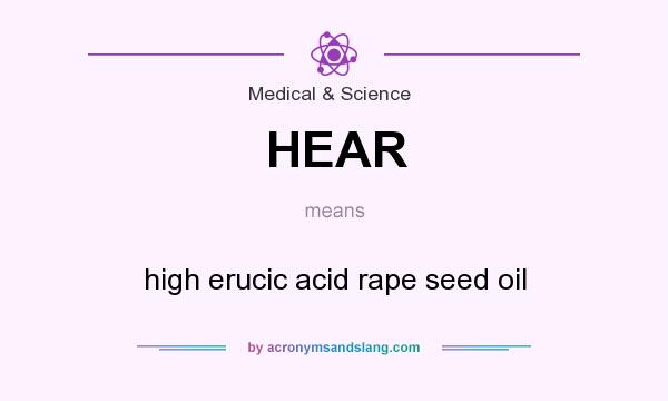What does HEAR mean? It stands for high erucic acid rape seed oil