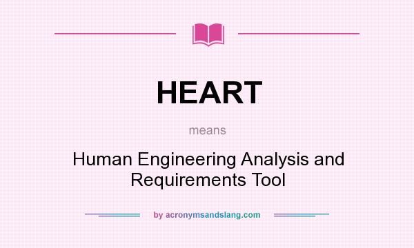 What does HEART mean? It stands for Human Engineering Analysis and Requirements Tool