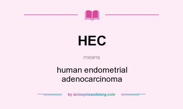 What does HEC mean? It stands for human endometrial adenocarcinoma