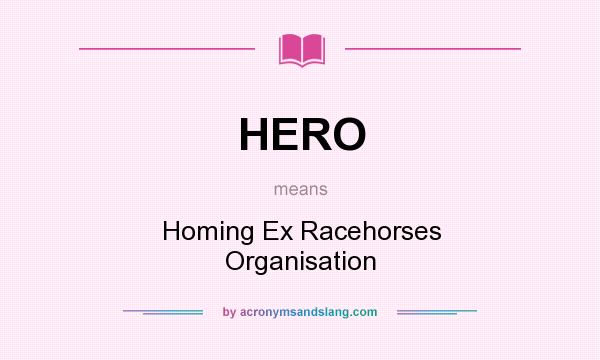 What does HERO mean? It stands for Homing Ex Racehorses Organisation