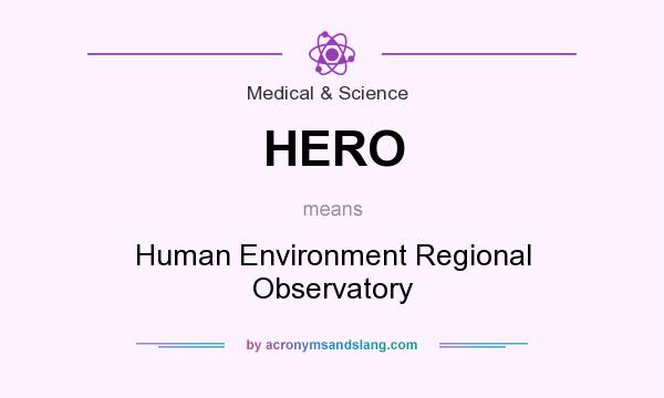 What does HERO mean? It stands for Human Environment Regional Observatory