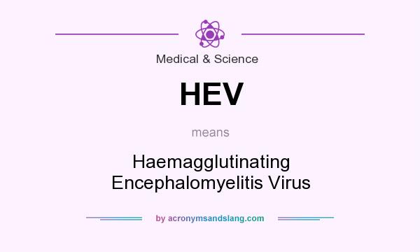 What does HEV mean? It stands for Haemagglutinating Encephalomyelitis Virus