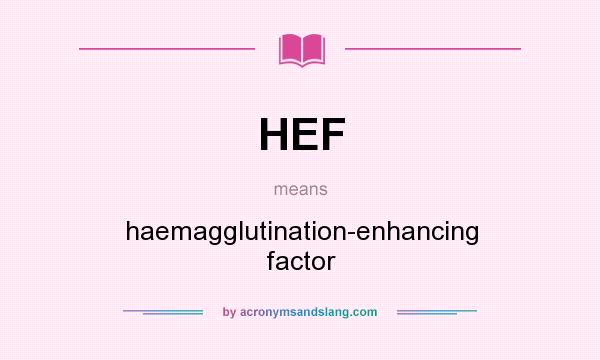 What does HEF mean? It stands for haemagglutination-enhancing factor