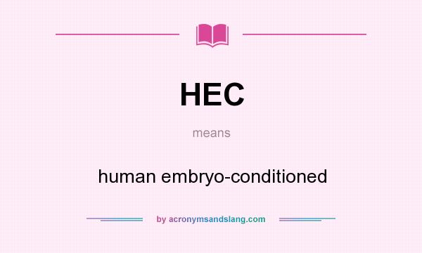 What does HEC mean? It stands for human embryo-conditioned