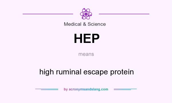 What does HEP mean? It stands for high ruminal escape protein