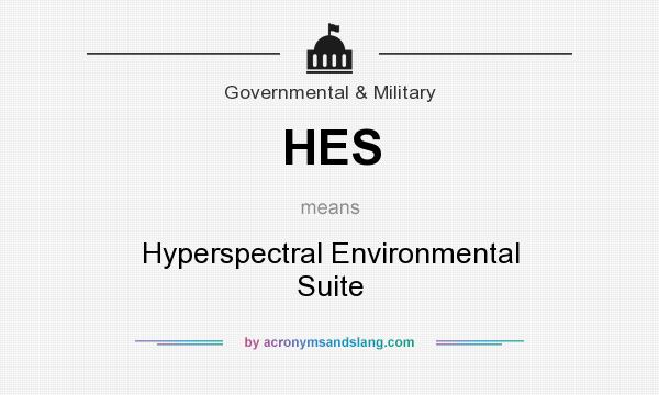 What does HES mean? It stands for Hyperspectral Environmental Suite