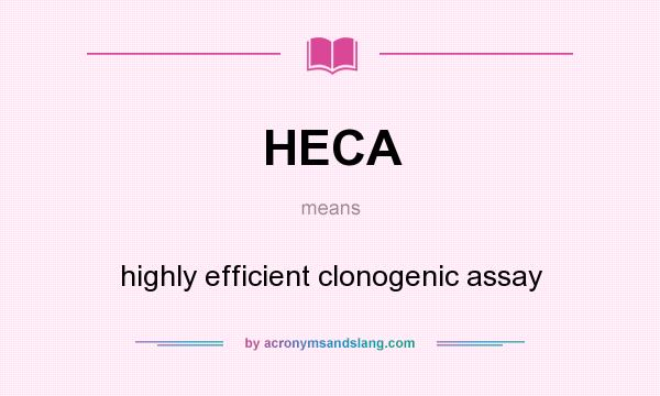What does HECA mean? It stands for highly efficient clonogenic assay