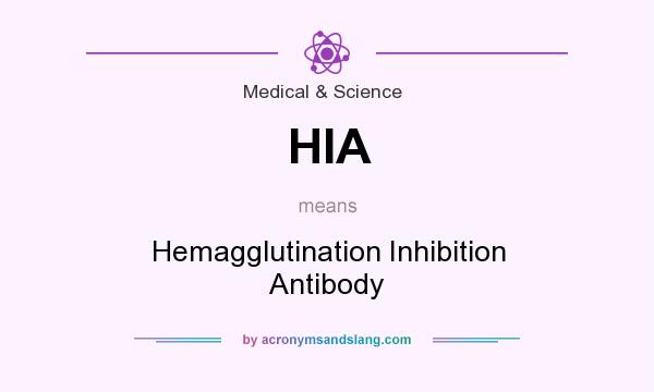 What does HIA mean? It stands for Hemagglutination Inhibition Antibody
