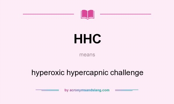 What does HHC mean? It stands for hyperoxic hypercapnic challenge