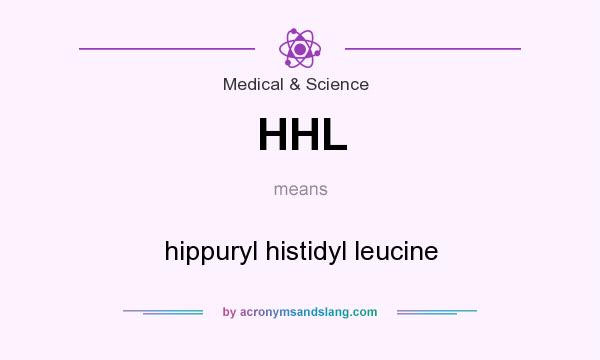 What does HHL mean? It stands for hippuryl histidyl leucine