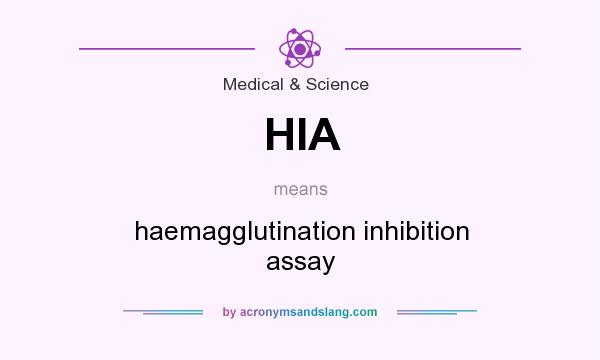 What does HIA mean? It stands for haemagglutination inhibition assay