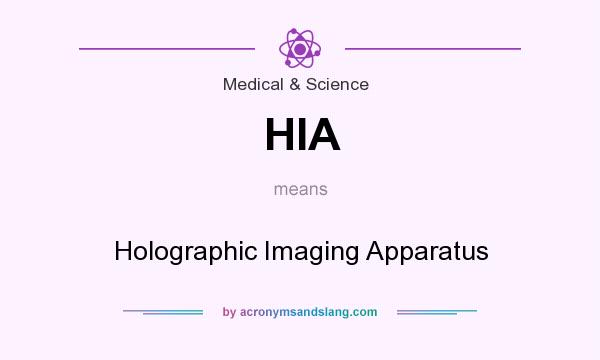 What does HIA mean? It stands for Holographic Imaging Apparatus