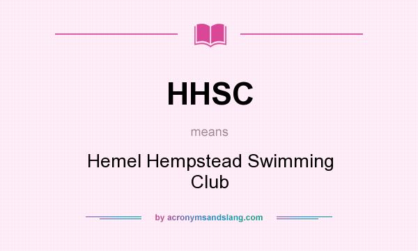 What does HHSC mean? It stands for Hemel Hempstead Swimming Club