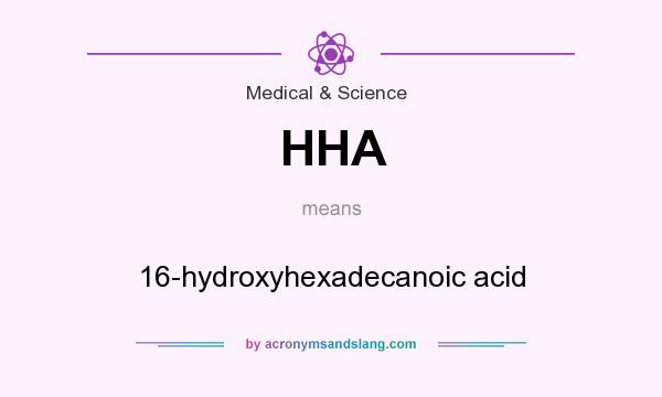 What does HHA mean? It stands for 16-hydroxyhexadecanoic acid