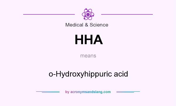 What does HHA mean? It stands for o-Hydroxyhippuric acid