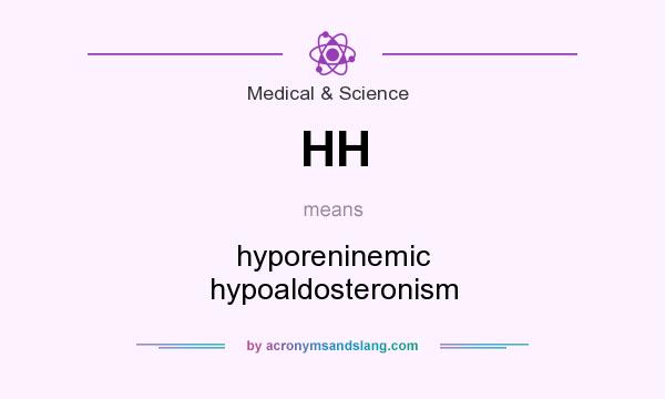 What does HH mean? It stands for hyporeninemic hypoaldosteronism