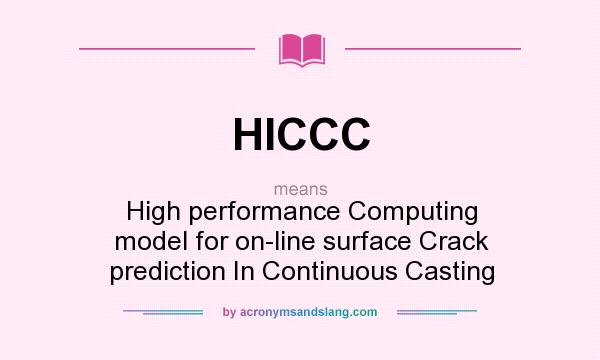 What does HICCC mean? It stands for High performance Computing model for on-line surface Crack prediction In Continuous Casting