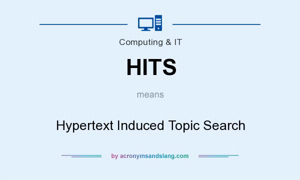 What does HITS mean? It stands for Hypertext Induced Topic Search
