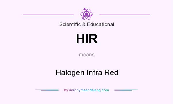 What does HIR mean? It stands for Halogen Infra Red