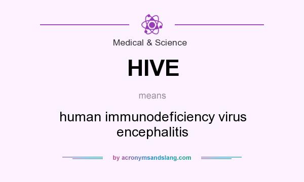 What does HIVE mean? It stands for human immunodeficiency virus encephalitis