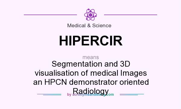 What does HIPERCIR mean? It stands for Segmentation and 3D visualisation of medical Images an HPCN demonstrator oriented Radiology