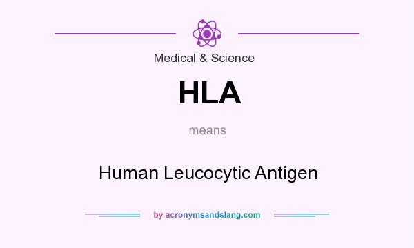 What does HLA mean? It stands for Human Leucocytic Antigen
