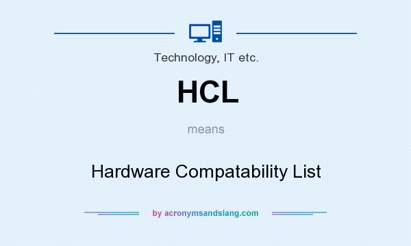 What does HCL mean? It stands for Hardware Compatability List