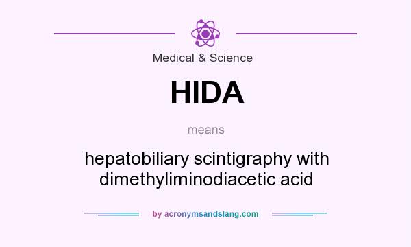 What does HIDA mean? It stands for hepatobiliary scintigraphy with dimethyliminodiacetic acid