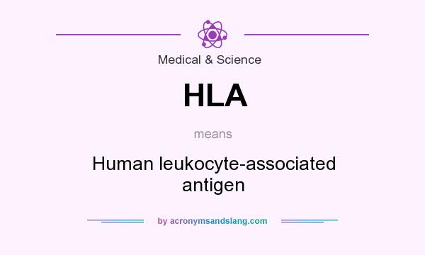 What does HLA mean? It stands for Human leukocyte-associated antigen