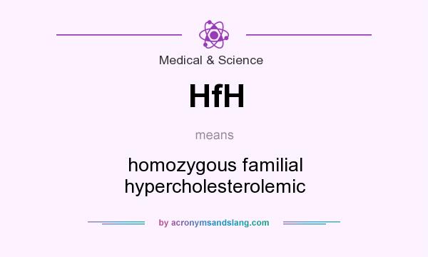 What does HfH mean? It stands for homozygous familial hypercholesterolemic