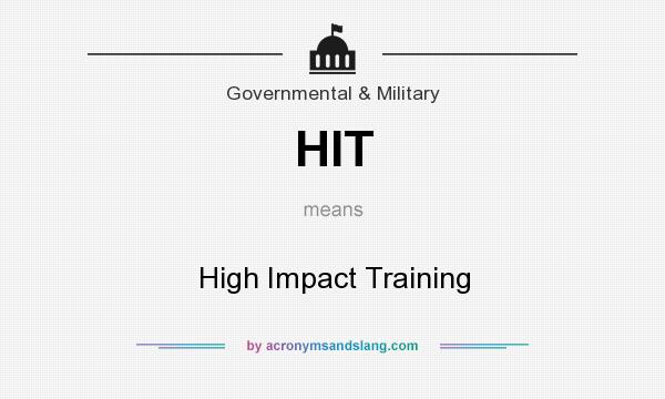 What does HIT mean? It stands for High Impact Training