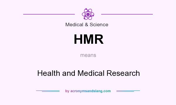 What does HMR mean? It stands for Health and Medical Research