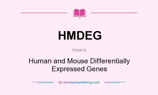 What does HMDEG mean? It stands for Human and Mouse Differentially Expressed Genes