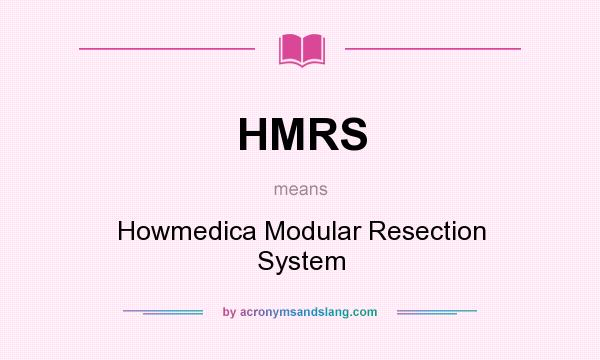 What does HMRS mean? It stands for Howmedica Modular Resection System