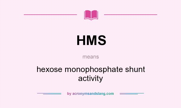 What does HMS mean? It stands for hexose monophosphate shunt activity